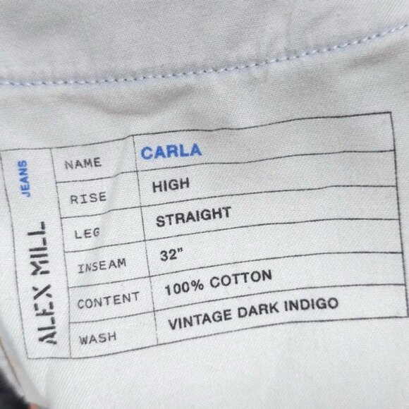 NWT ALEX MILL Women's CARLA Jeans 33 Straight Vintage Dark Indigo USA🇺🇸MADE - Picture 16 of 16